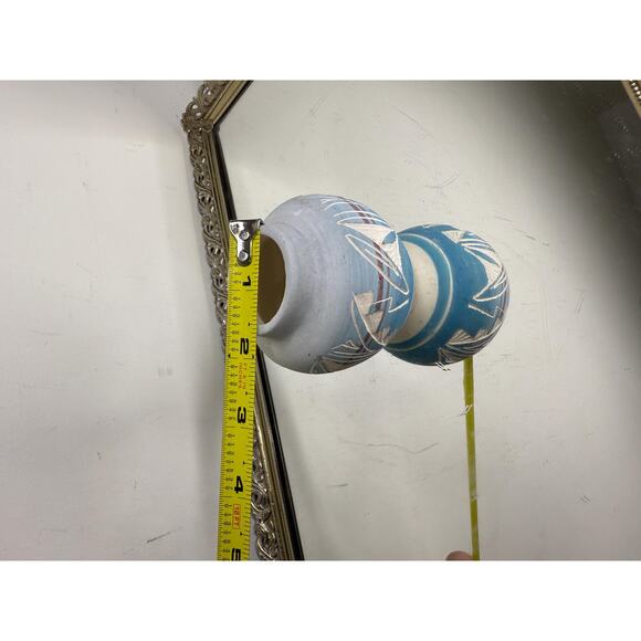 Vintage Miniature Vase Mesa Verde hand made native american indian blue bowl - Picture 9 of 9